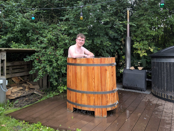 happy face in the hot tub